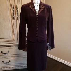 Adrianna Papell Velvet Skirt Suit